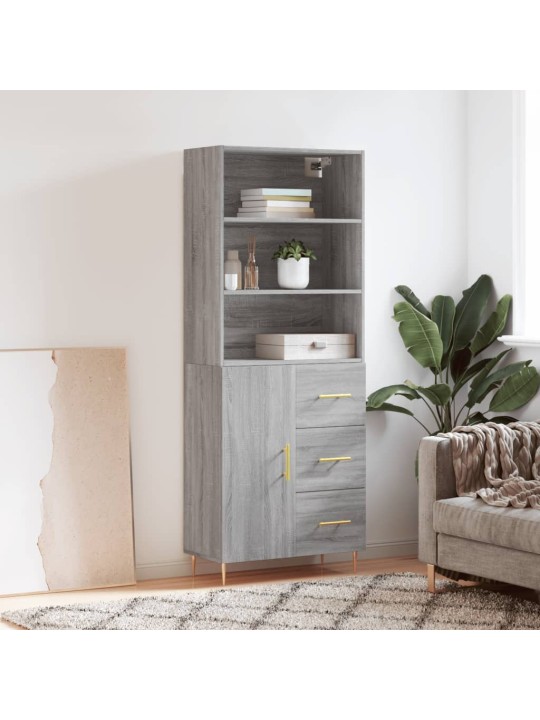 Skříň highboard šedá sonoma 69,5 x 34 x 180 cm kompozitní dřevo