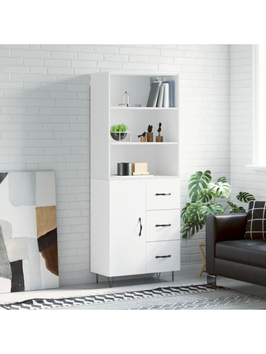 Skříň highboard bílá 69,5 x 34 x 180 cm kompozitní dřevo