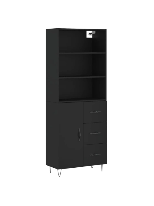 Skříň highboard černá 69,5 x 34 x 180 cm kompozitní dřevo