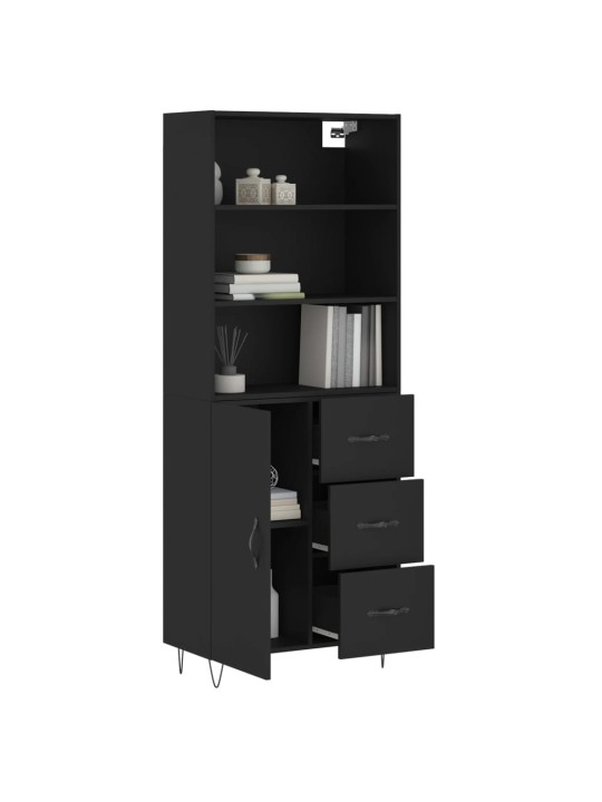 Skříň highboard černá 69,5 x 34 x 180 cm kompozitní dřevo
