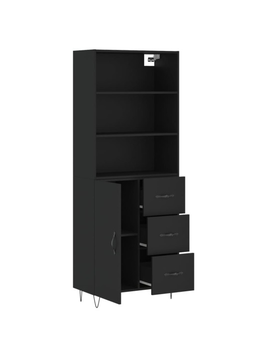 Skříň highboard černá 69,5 x 34 x 180 cm kompozitní dřevo
