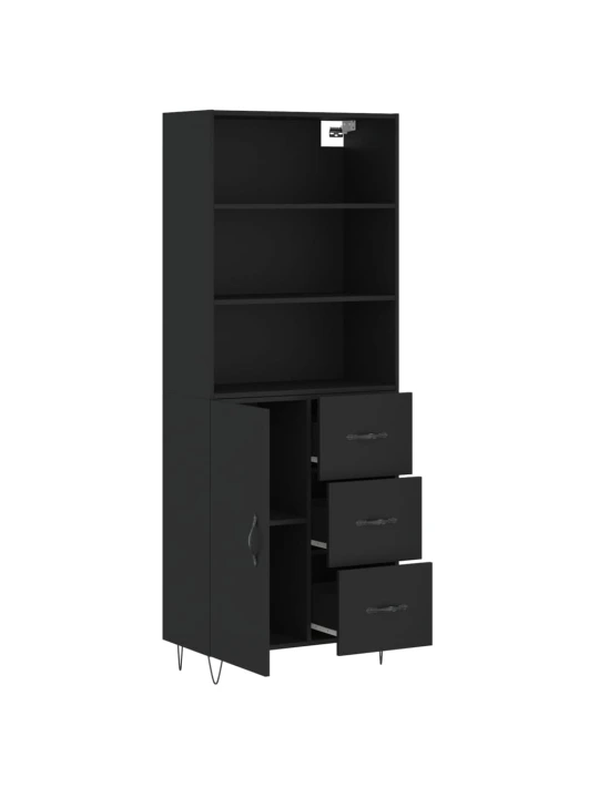 Skříň highboard černá 69,5 x 34 x 180 cm kompozitní dřevo