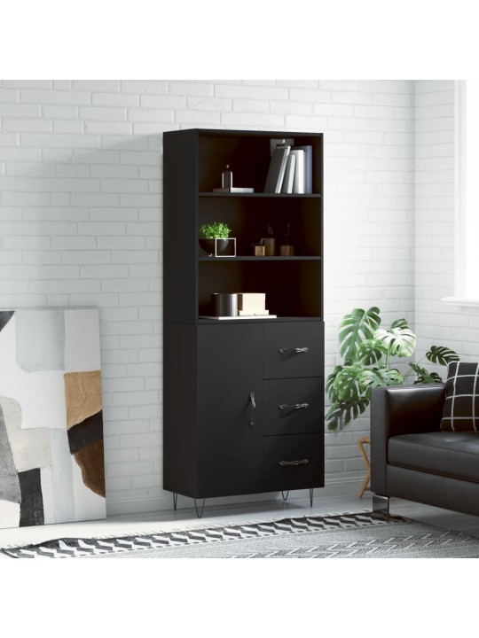 Skříň highboard černá 69,5 x 34 x 180 cm kompozitní dřevo