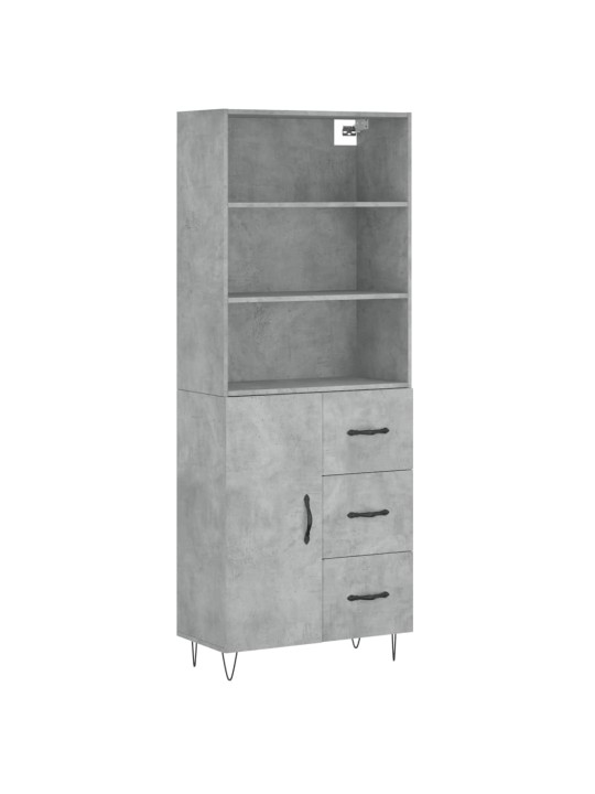 Skříň highboard betonově šedá 69,5x34x180 cm kompozitní dřevo