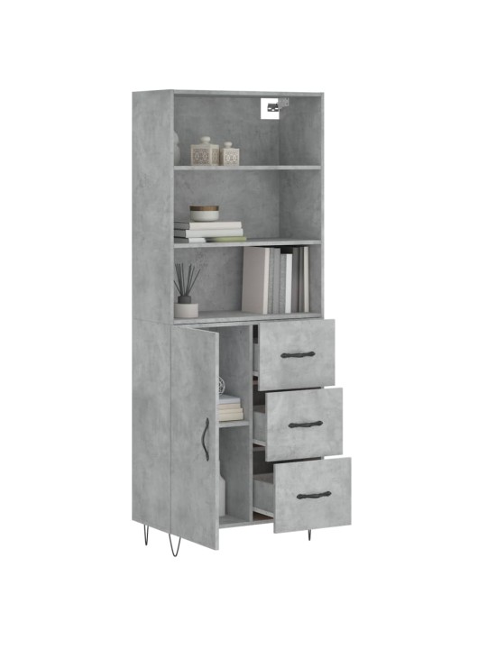 Skříň highboard betonově šedá 69,5x34x180 cm kompozitní dřevo