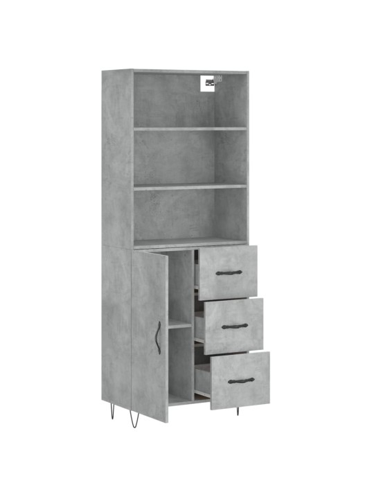 Skříň highboard betonově šedá 69,5x34x180 cm kompozitní dřevo