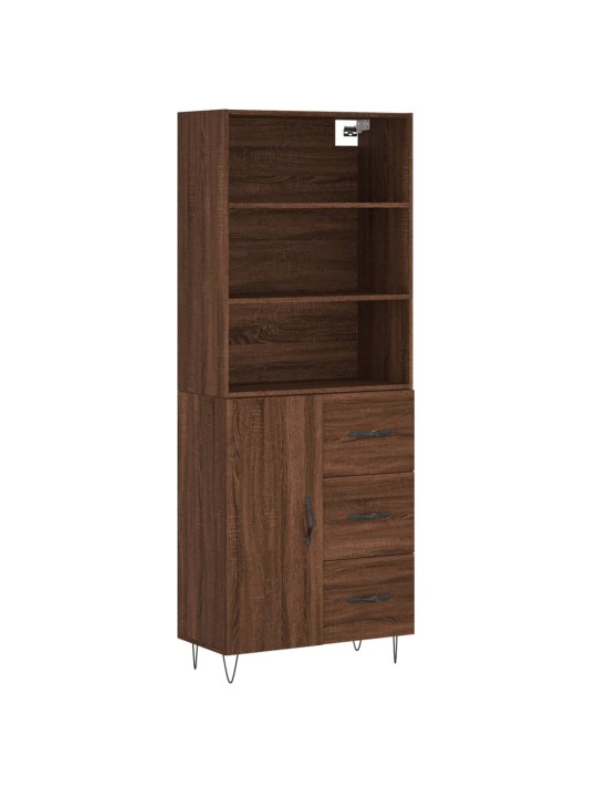 Skříň highboard hnědý dub 69,5 x 34 x 180 cm kompozitní dřevo