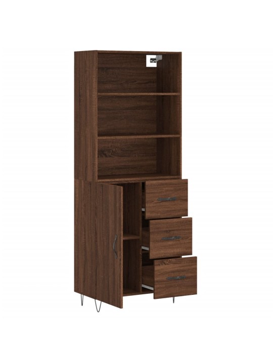 Skříň highboard hnědý dub 69,5 x 34 x 180 cm kompozitní dřevo