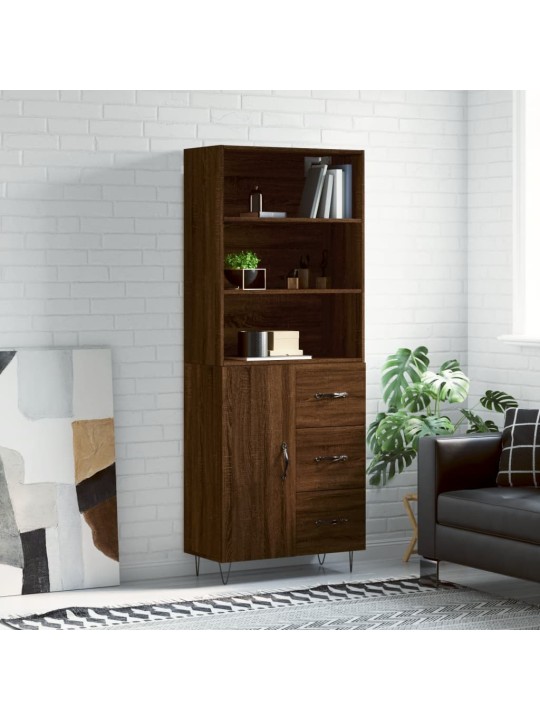 Skříň highboard hnědý dub 69,5 x 34 x 180 cm kompozitní dřevo