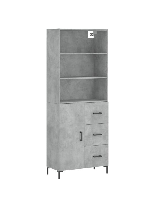 Skříň highboard betonově šedá 69,5x34x180 cm kompozitní dřevo