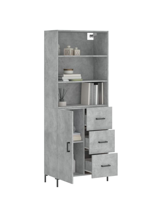 Skříň highboard betonově šedá 69,5x34x180 cm kompozitní dřevo