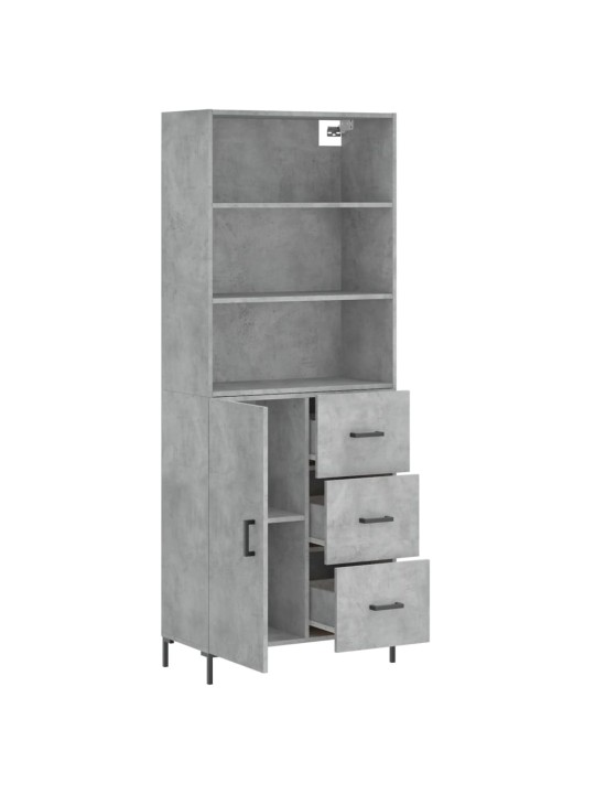 Skříň highboard betonově šedá 69,5x34x180 cm kompozitní dřevo