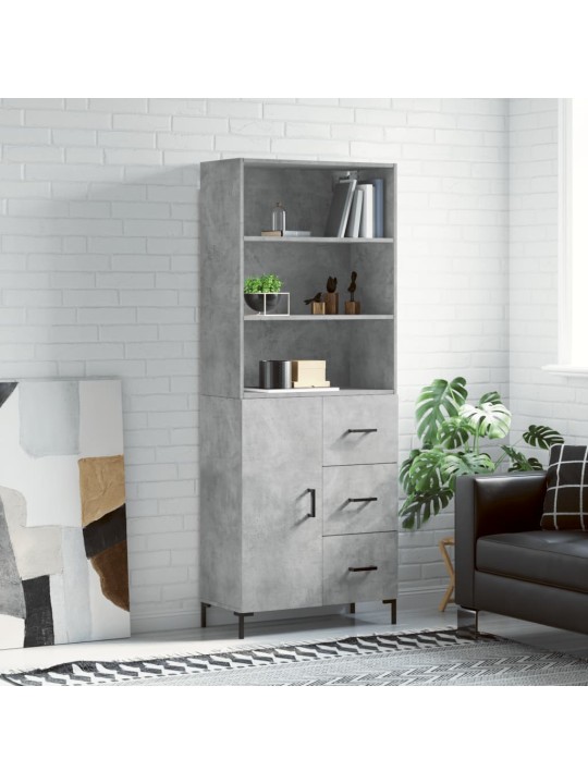 Skříň highboard betonově šedá 69,5x34x180 cm kompozitní dřevo