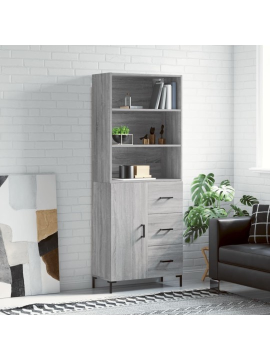 Skříň highboard šedá sonoma 69,5 x 34 x 180 cm kompozitní dřevo