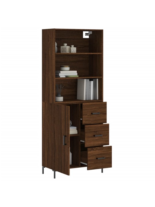 Skříň highboard hnědý dub 69,5 x 34 x 180 cm kompozitní dřevo