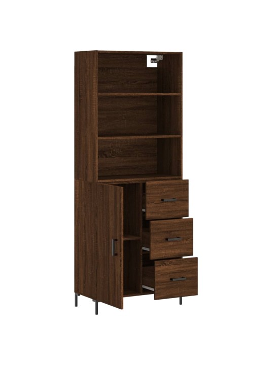 Skříň highboard hnědý dub 69,5 x 34 x 180 cm kompozitní dřevo