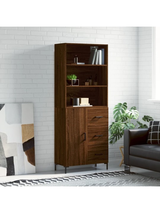 Skříň highboard hnědý dub 69,5 x 34 x 180 cm kompozitní dřevo