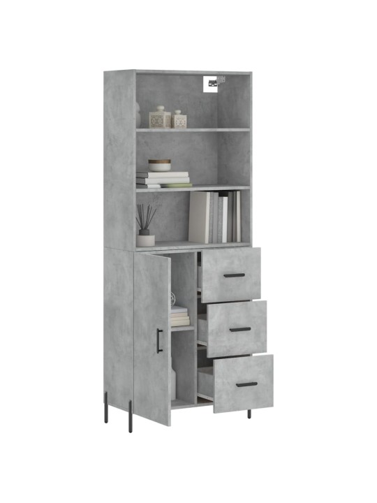 Skříň highboard betonově šedá 69,5x34x180 cm kompozitní dřevo
