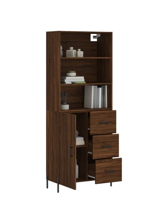 Skříň highboard hnědý dub 69,5 x 34 x 180 cm kompozitní dřevo