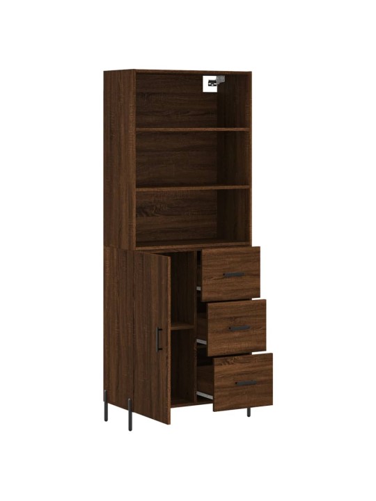 Skříň highboard hnědý dub 69,5 x 34 x 180 cm kompozitní dřevo