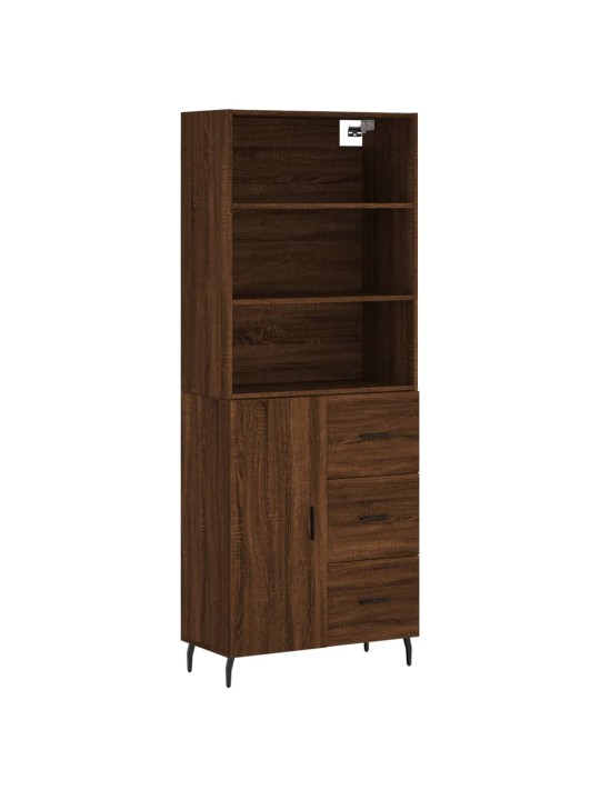 Skříň highboard hnědý dub 69,5 x 34 x 180 cm kompozitní dřevo