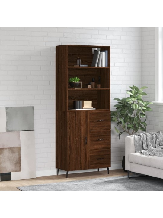Skříň highboard hnědý dub 69,5 x 34 x 180 cm kompozitní dřevo
