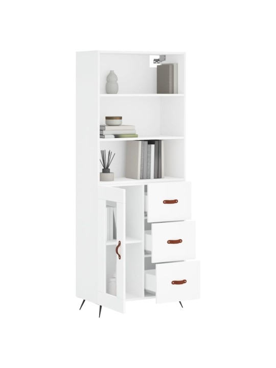 Skříň highboard bílá 69,5 x 34 x 180 cm kompozitní dřevo