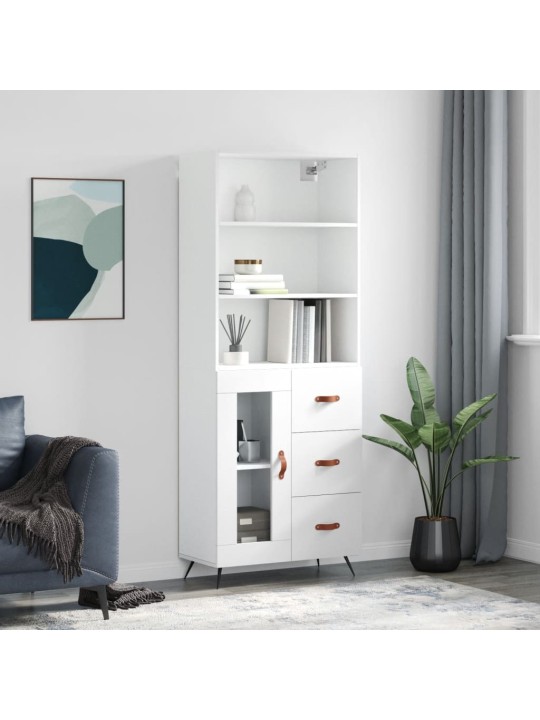 Skříň highboard bílá 69,5 x 34 x 180 cm kompozitní dřevo