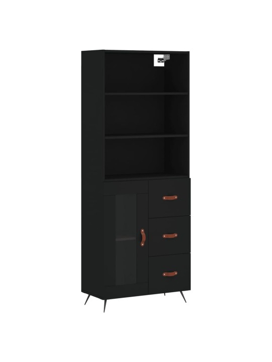 Skříň highboard černá 69,5 x 34 x 180 cm kompozitní dřevo