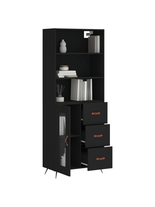 Skříň highboard černá 69,5 x 34 x 180 cm kompozitní dřevo