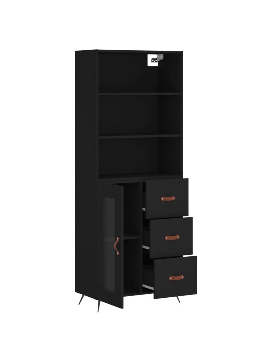Skříň highboard černá 69,5 x 34 x 180 cm kompozitní dřevo