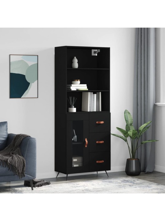 Skříň highboard černá 69,5 x 34 x 180 cm kompozitní dřevo