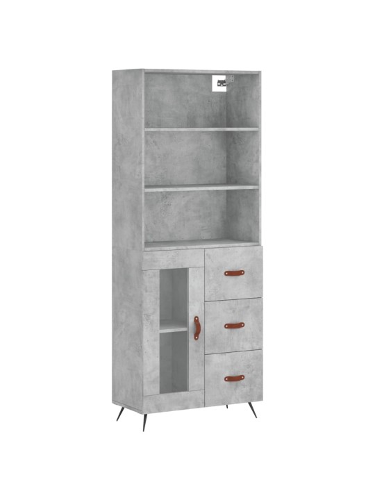 Skříň highboard betonově šedá 69,5x34x180 cm kompozitní dřevo