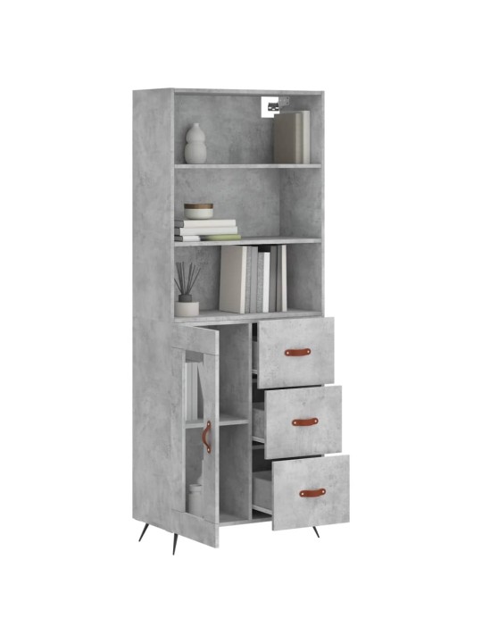 Skříň highboard betonově šedá 69,5x34x180 cm kompozitní dřevo
