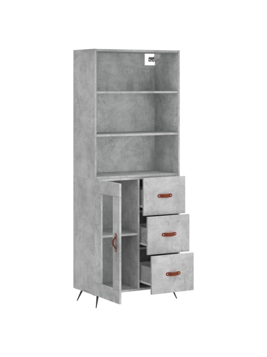 Skříň highboard betonově šedá 69,5x34x180 cm kompozitní dřevo