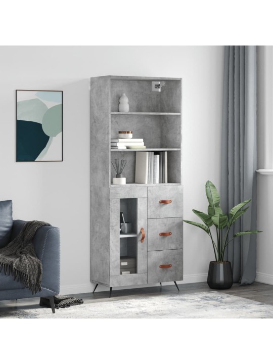 Skříň highboard betonově šedá 69,5x34x180 cm kompozitní dřevo