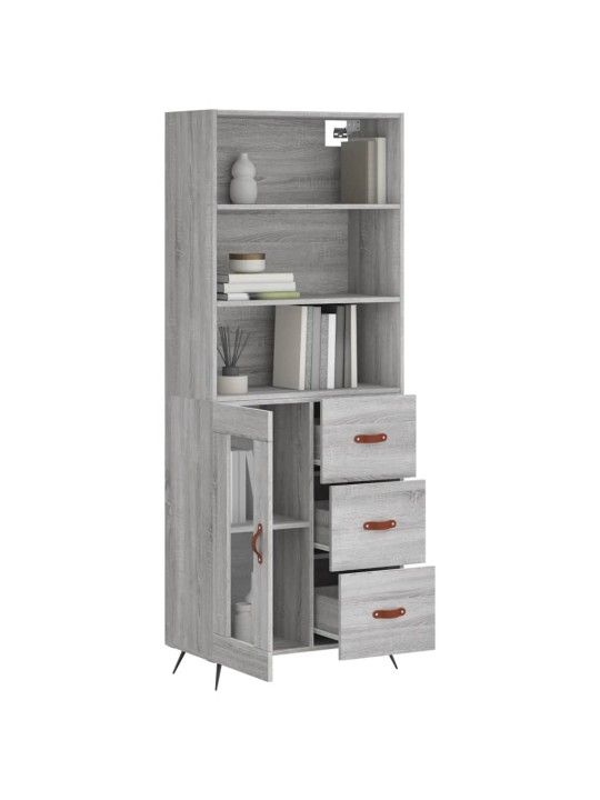 Skříň highboard šedá sonoma 69,5 x 34 x 180 cm kompozitní dřevo