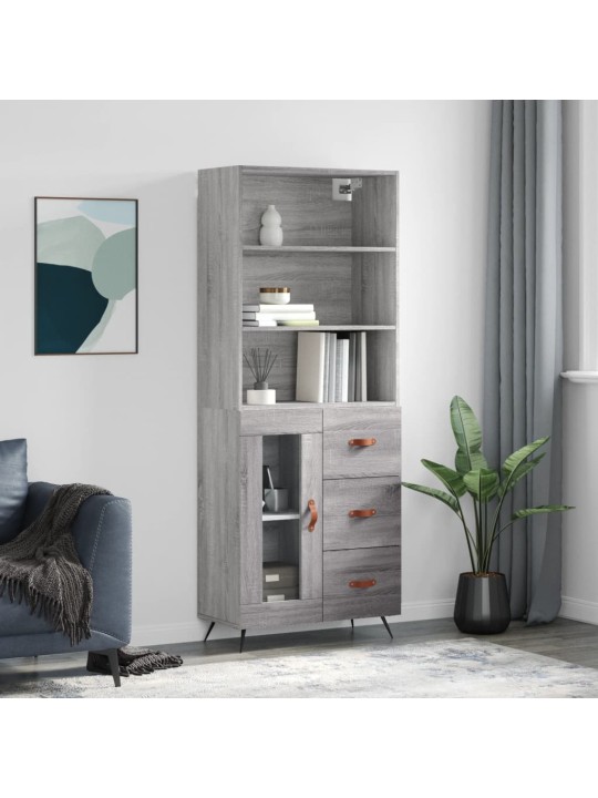 Skříň highboard šedá sonoma 69,5 x 34 x 180 cm kompozitní dřevo