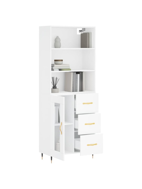 Skříň highboard bílá 69,5 x 34 x 180 cm kompozitní dřevo