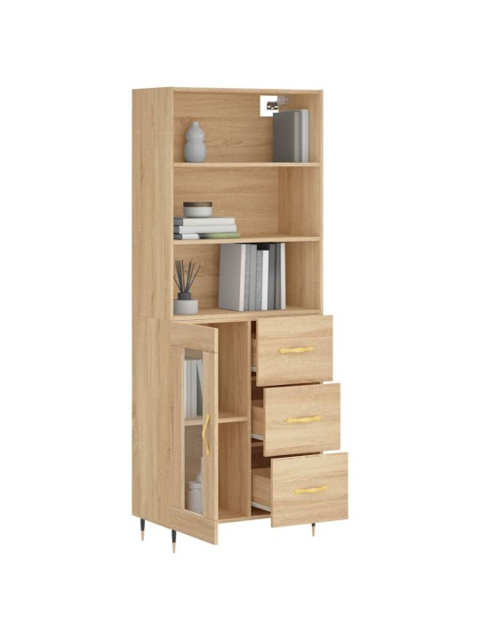 Skříň highboard dub sonoma 69,5 x 34 x 180 cm kompozitní dřevo