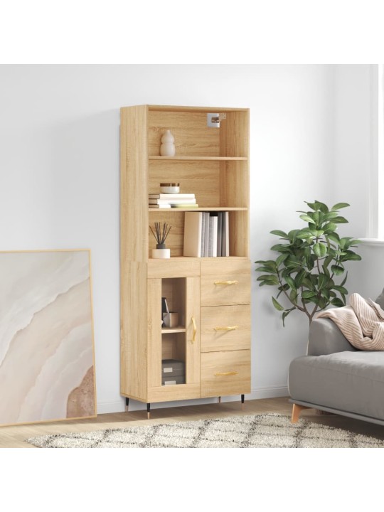 Skříň highboard dub sonoma 69,5 x 34 x 180 cm kompozitní dřevo