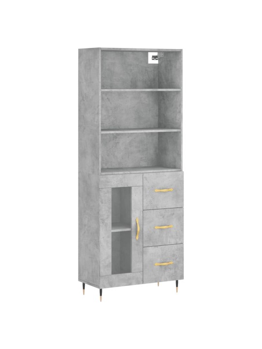 Skříň highboard betonově šedá 69,5x34x180 cm kompozitní dřevo