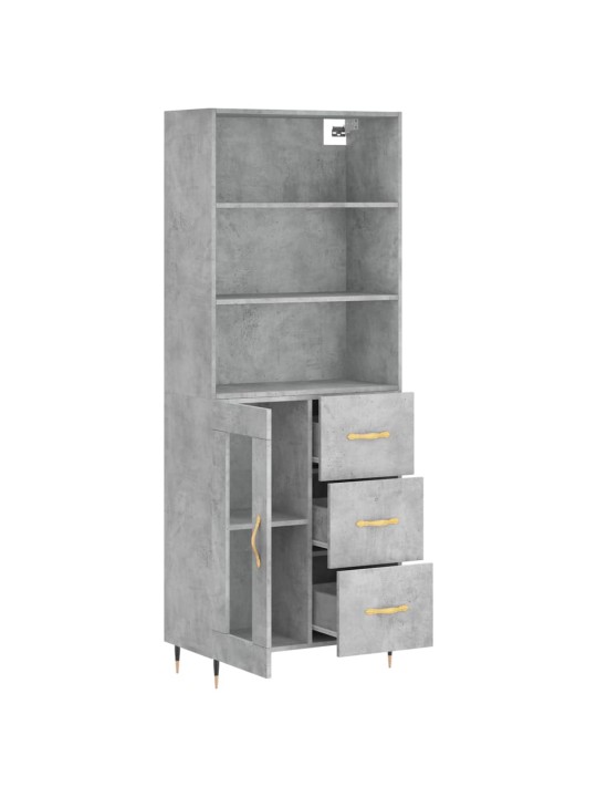 Skříň highboard betonově šedá 69,5x34x180 cm kompozitní dřevo