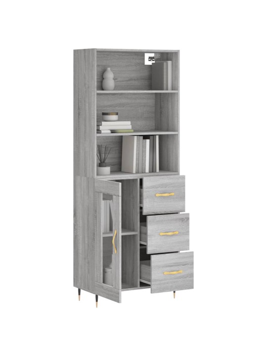 Skříň highboard šedá sonoma 69,5 x 34 x 180 cm kompozitní dřevo