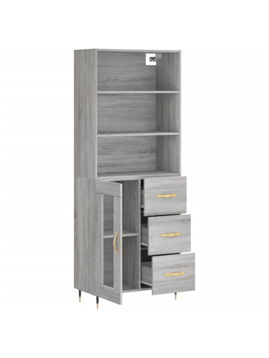 Skříň highboard šedá sonoma 69,5 x 34 x 180 cm kompozitní dřevo