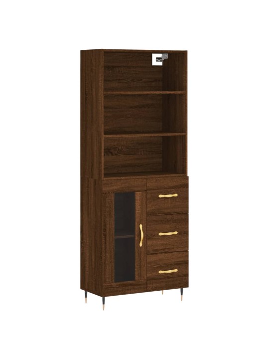 Skříň highboard hnědý dub 69,5 x 34 x 180 cm kompozitní dřevo
