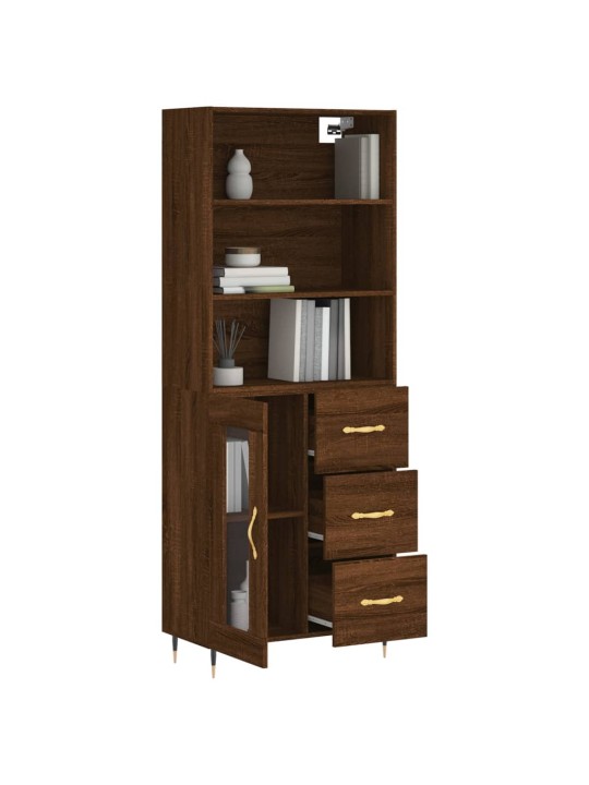 Skříň highboard hnědý dub 69,5 x 34 x 180 cm kompozitní dřevo
