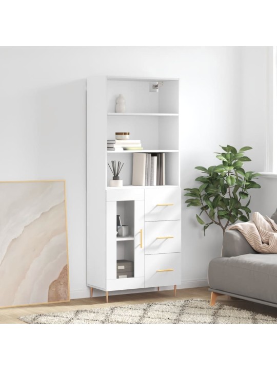 Skříň highboard bílá 69,5 x 34 x 180 cm kompozitní dřevo