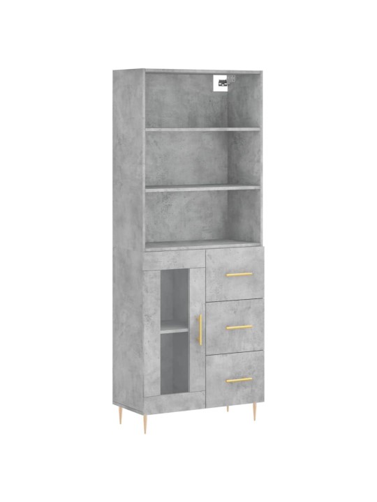 Skříň highboard betonově šedá 69,5x34x180 cm kompozitní dřevo
