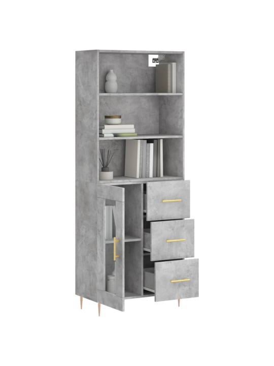 Skříň highboard betonově šedá 69,5x34x180 cm kompozitní dřevo